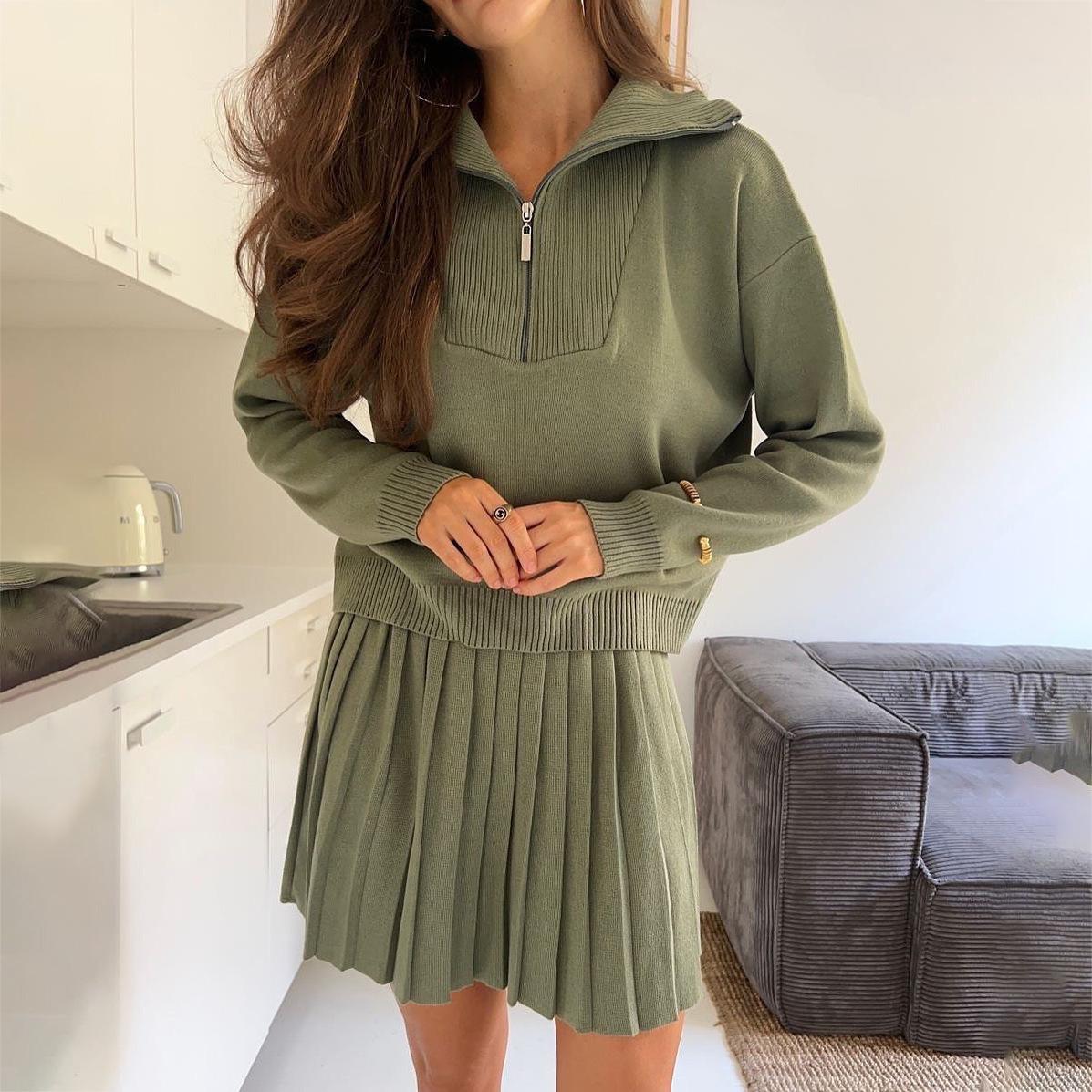 Ladies New Pleated Skirt Fashion Personalized Set