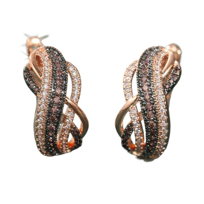 Transparent Gemstone Copper Earrings For Women