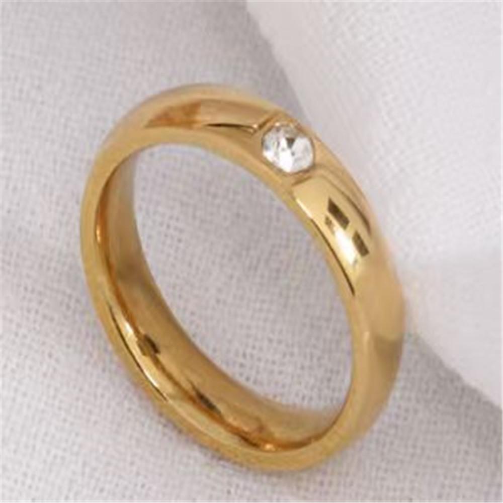 Non-fading Titanium Steel Ring With Diamonds