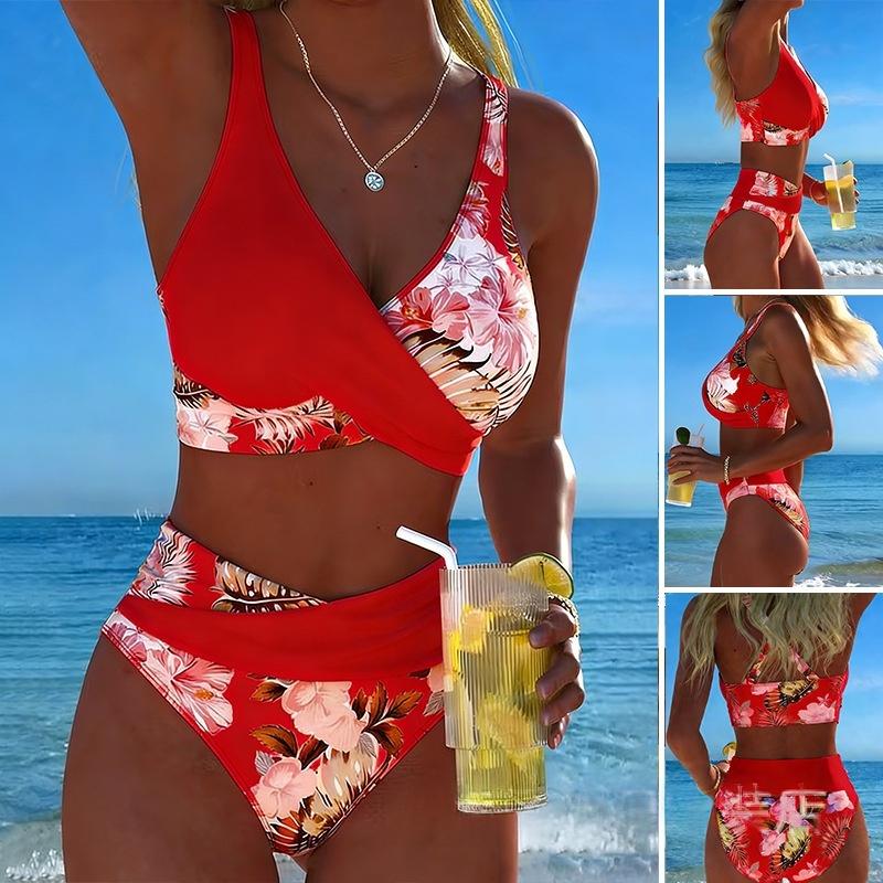 Red floral print / 2XL