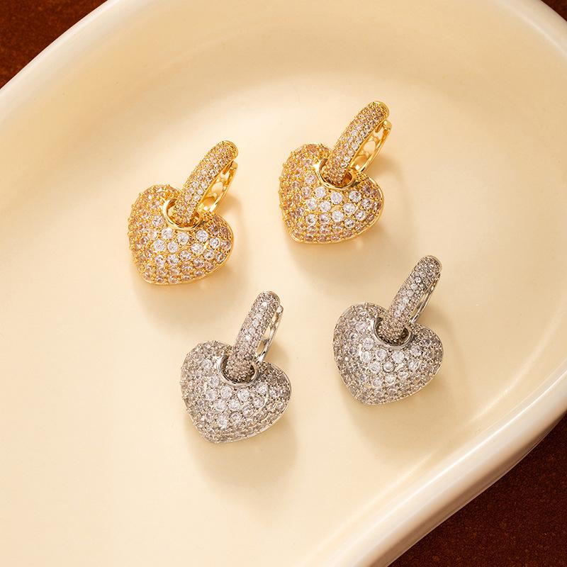 Womens Elegant Zircon Earrings Subtly Luxurious