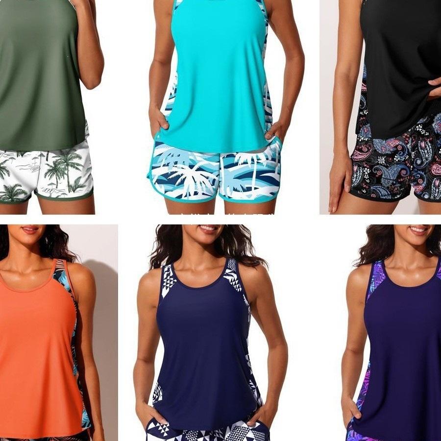Two Piece Vest Style Split Swimsuit Set