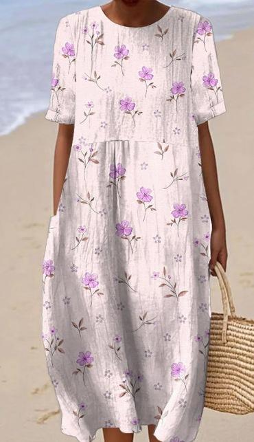 Summer New Sleeveless Printed Temperament Long Dress Dress Casual