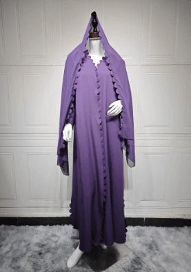 Stylish And Elegant Cardigan And Headscarf Two-piece Set