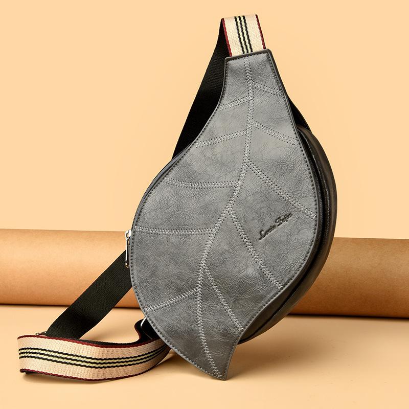 Retro-style Leaf-shaped Womens Waist Bag With An Adjustable Wide Strap Versatile For Any Outfit