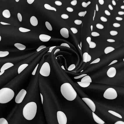 Elegant Style Square Collar Short Sleeve Polka Dot Zipper Pleated Dress