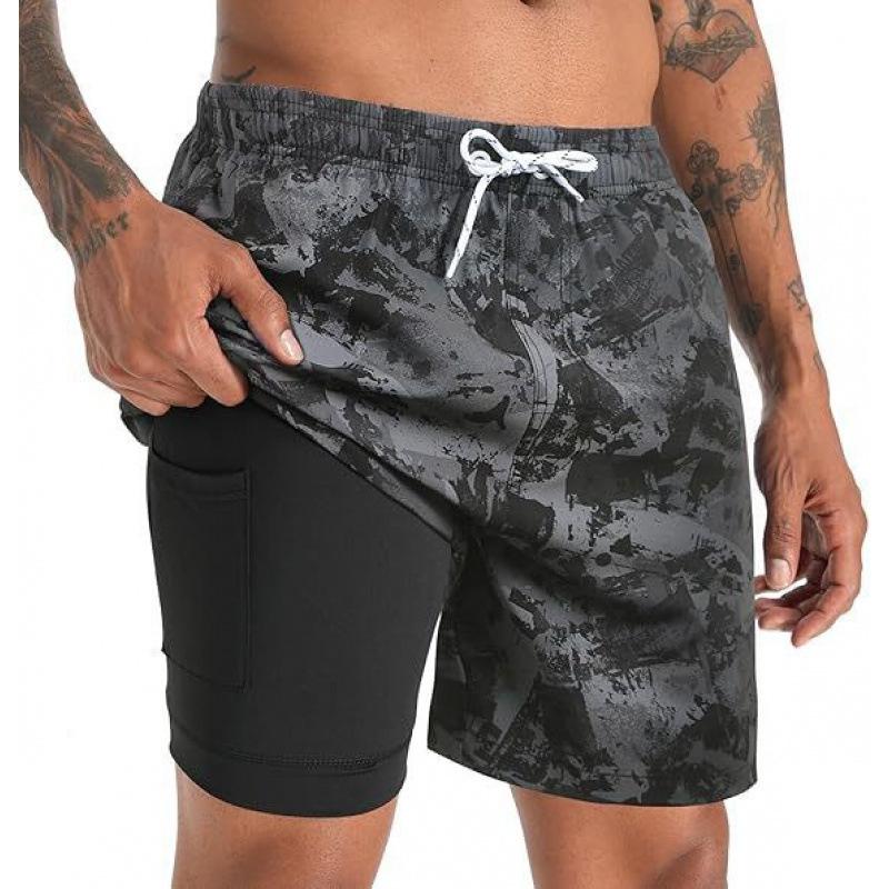 Printed Casual Shorts For Men's Quick Drying