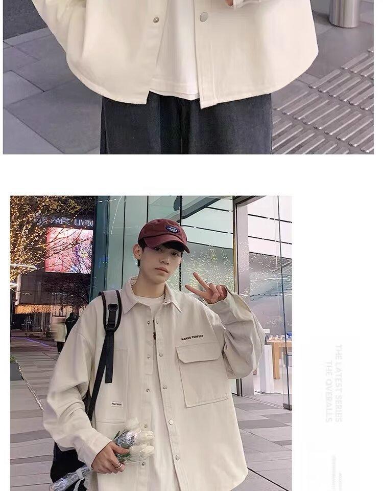 Fashion Loose Oversized Cardigan Long Sleeve Shirt Men