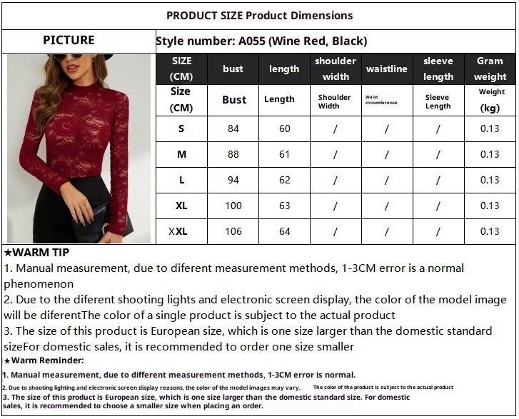 Fashionable All-match Lace Slimming Outside Wear T-shirt Long Sleeve