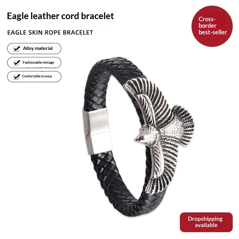 Stylish And Chic Eagle-pattern Leather Bracelet