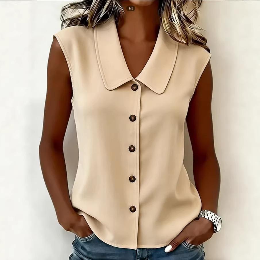 Women's Button Up Sleeveless Top