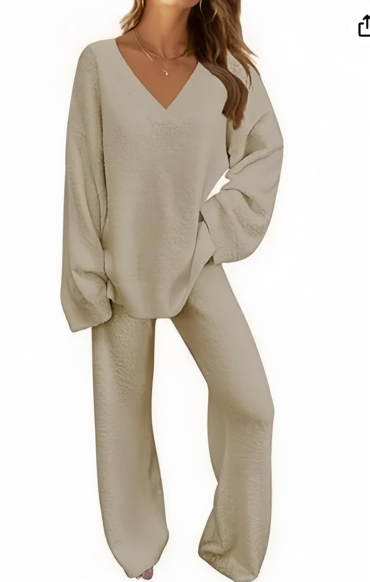 Loose Leisure Pullover Long Sleeve Two-piece Sweater