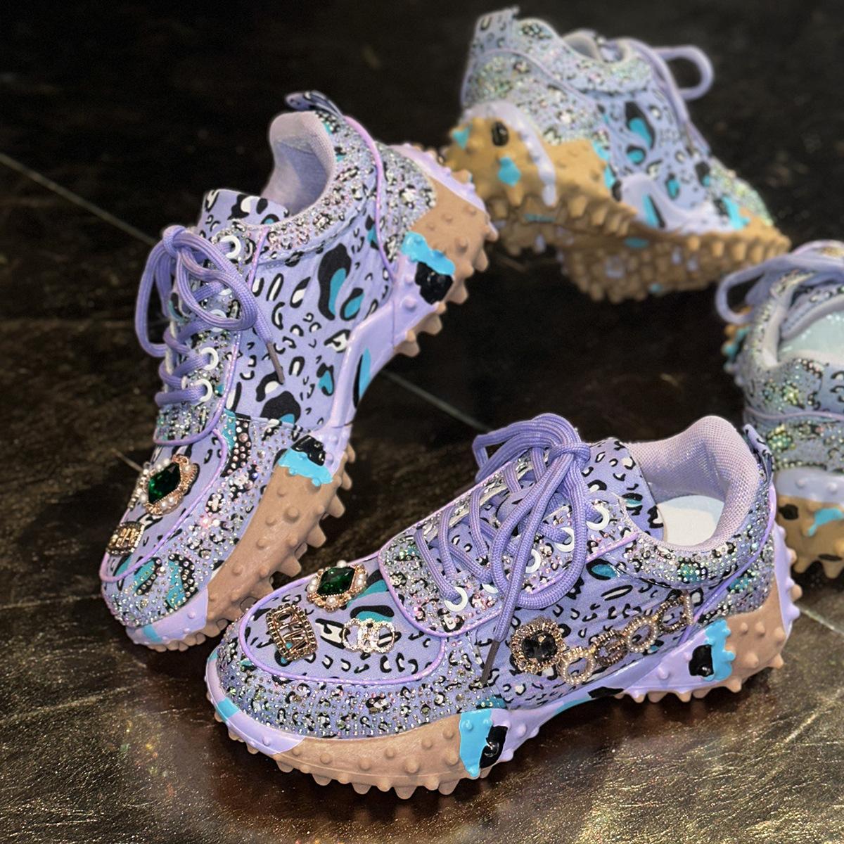 Rhinestone Durian Shoes Womens Casual Sneakers