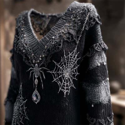 Digital Women's Printed Wear Round Neck Loose Feel Soft Sweater
