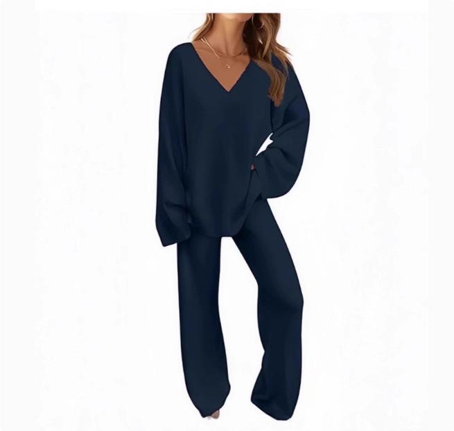 Loose Leisure Pullover Long Sleeve Two-piece Sweater
