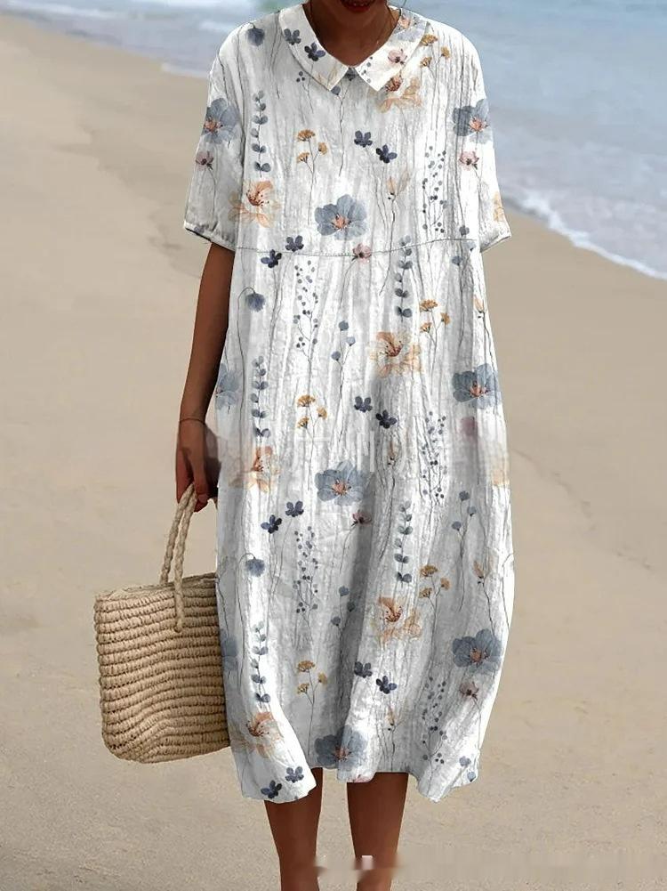 Casual Women's Floral Print Medium Dress