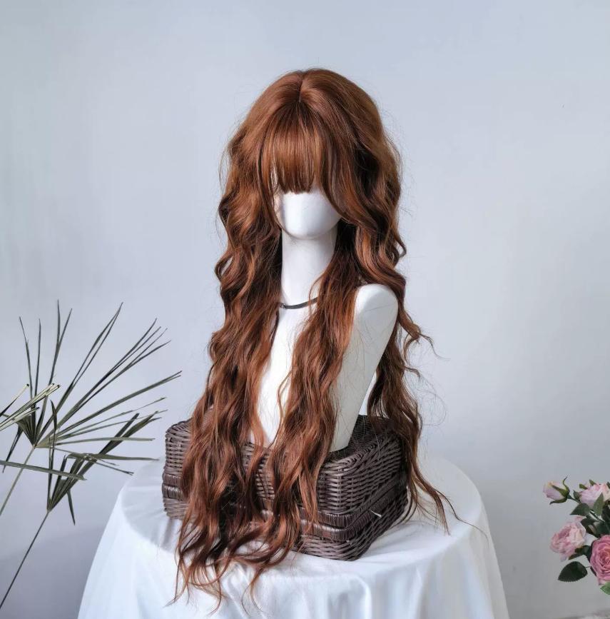 Natural Orange-brown Long Curls