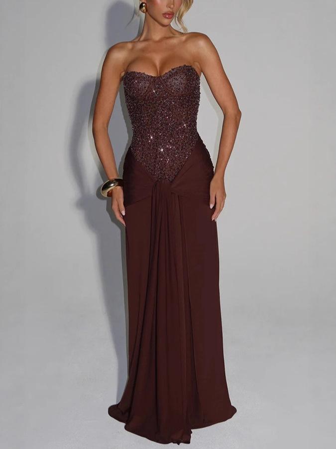 Brown / L / Single dress