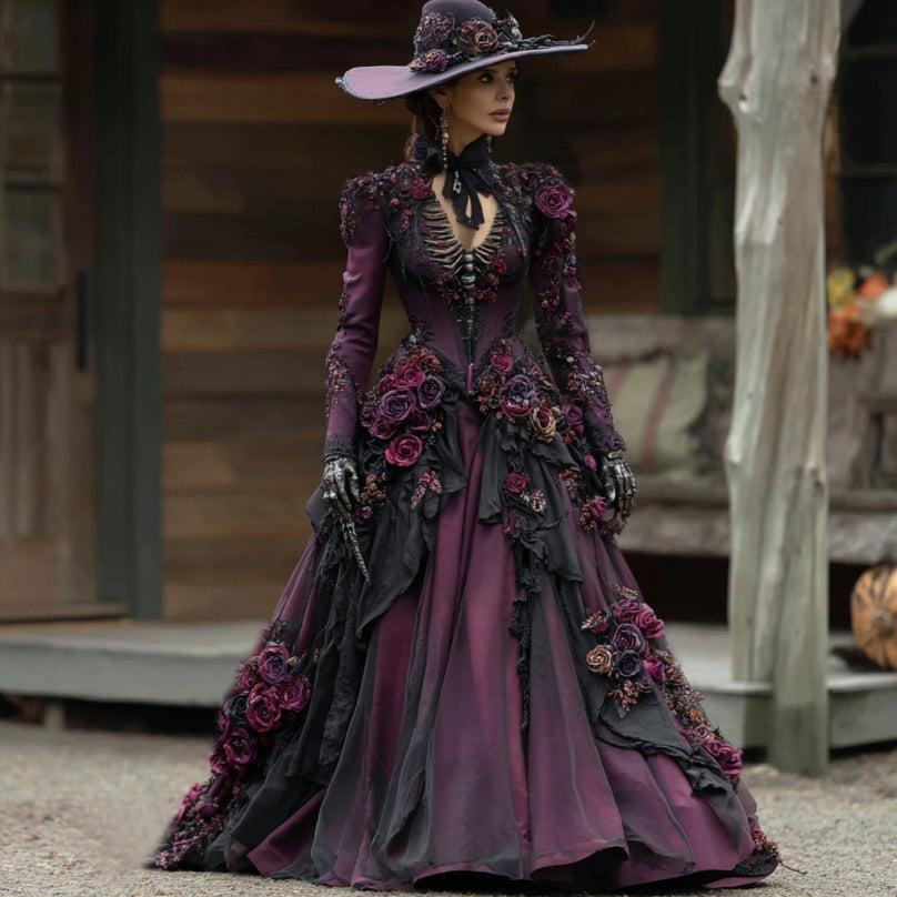 Digital-print Casual Halloween Witch Dress