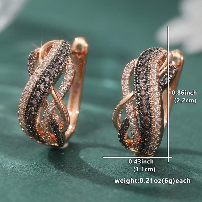 Transparent Gemstone Copper Earrings For Women