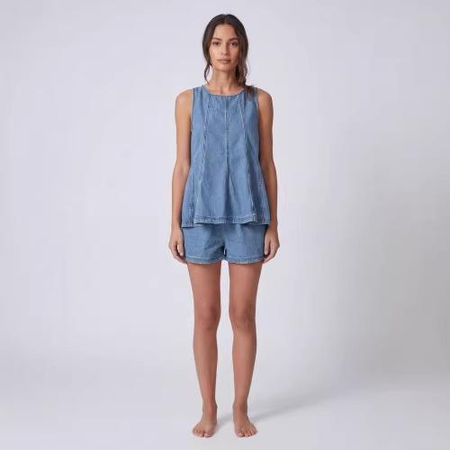 European And American-style Casual Two-piece Shorts Set