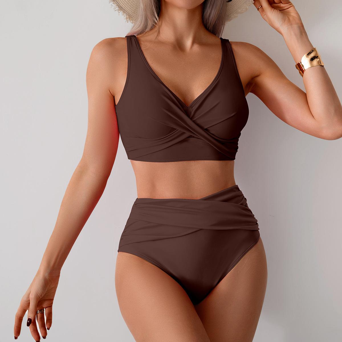 Sexy Split Swimsuit High Waist Swimsuit Outfit Bikini