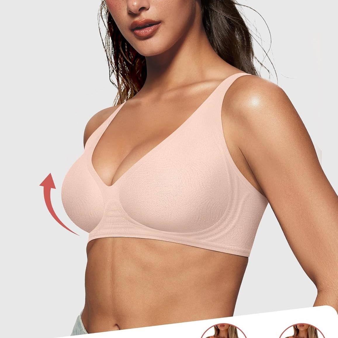Women's Seamless Brassiere Deep V Without Steel Ring