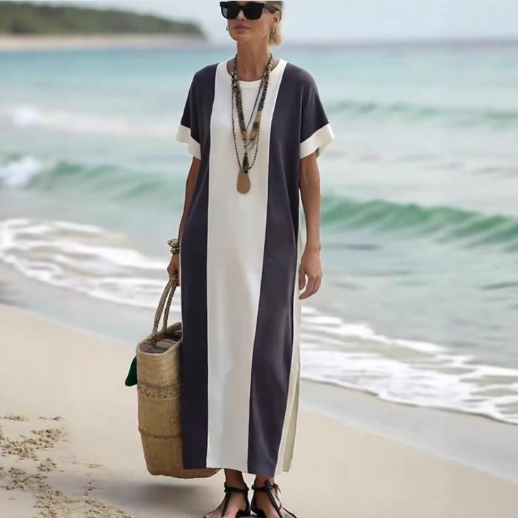 Women's Fashion Casual Round Neck Short Sleeve Dress