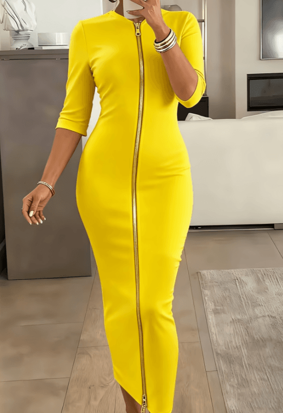Urban Chic Zipper Slim-fit Dress For Women