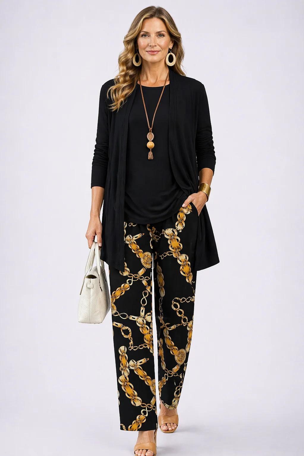 Womens Casual 3-Piece Set With 3D Print