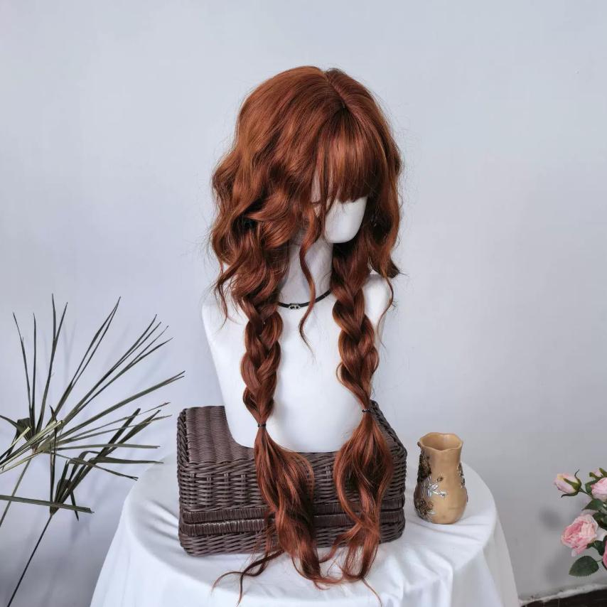 Natural Orange-brown Long Curls