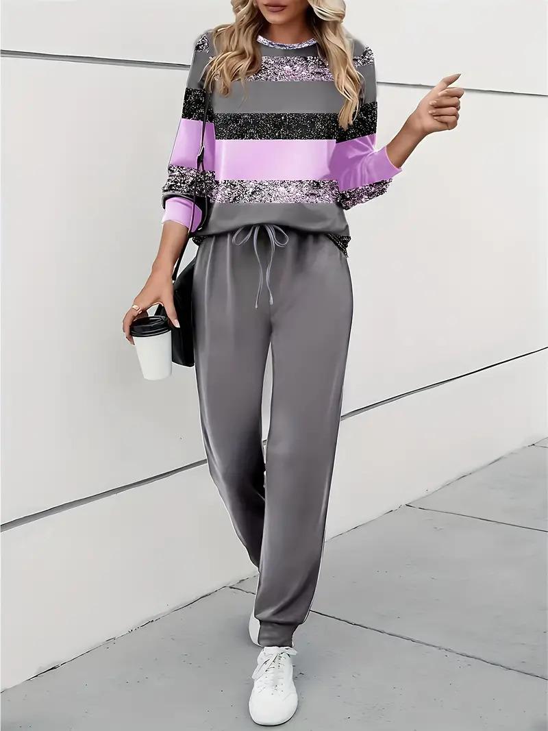Casual All-Match Womens Top And Pants Set