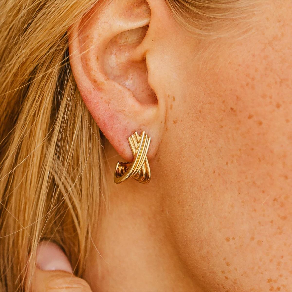 Three Pairs Of Stainless Steel Round Earrings
