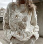 Womens Crew-neck Sweater New Autumnwinter Vintage Style
