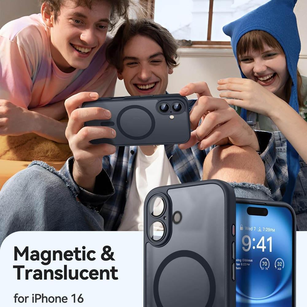 Phone Case Magnetic Adsorption Semi-transparent Oil-spray Matte Protective Cover