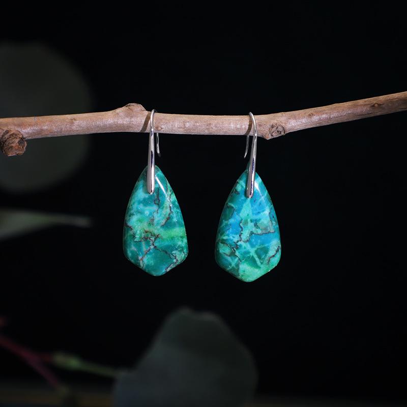 Triangular Rhombus-shaped Floral Earrings For Women