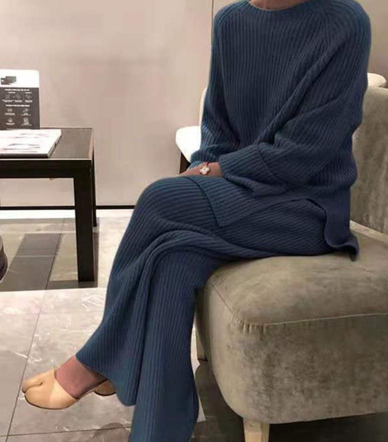 Knit Casual Two-piece Knitted Sweater