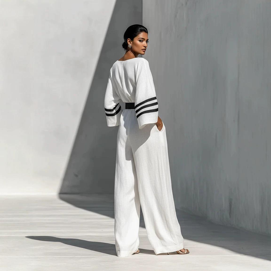 Loose-fitting Womens Wide-leg Jumpsuit