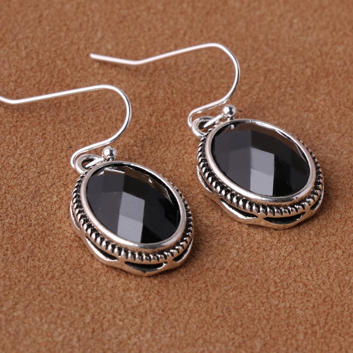 Vintage Oval Rhinestone Earrings For Women