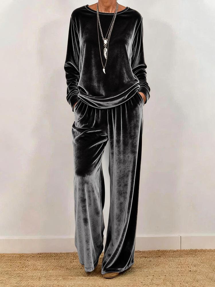 Stylish Minimalist And Relaxed Fit Womens Long Sleeve Set