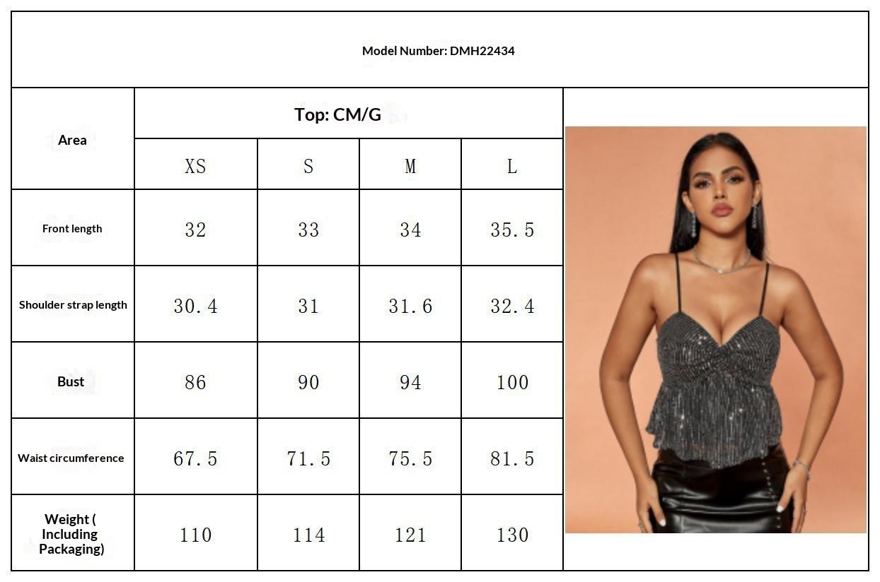 Fashionable Womens Sexy Sequin Backless Camisole