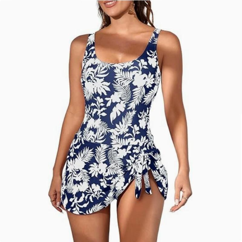 Womens Slim-Fit Printed One-Piece Swimsuit