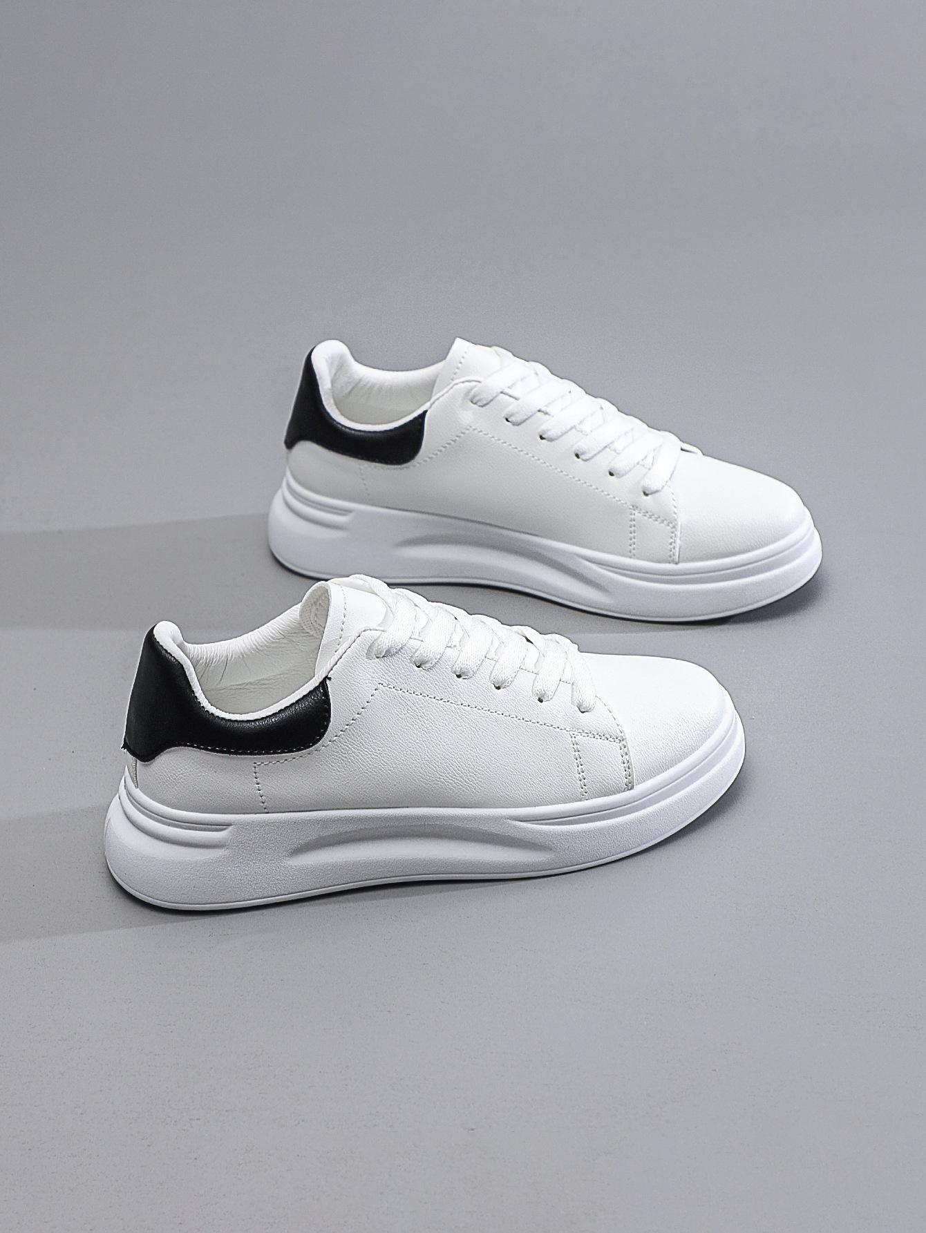 Womens White Platform Sneakers Height-increasing Wedge Shoes Versatile Casual Footwear