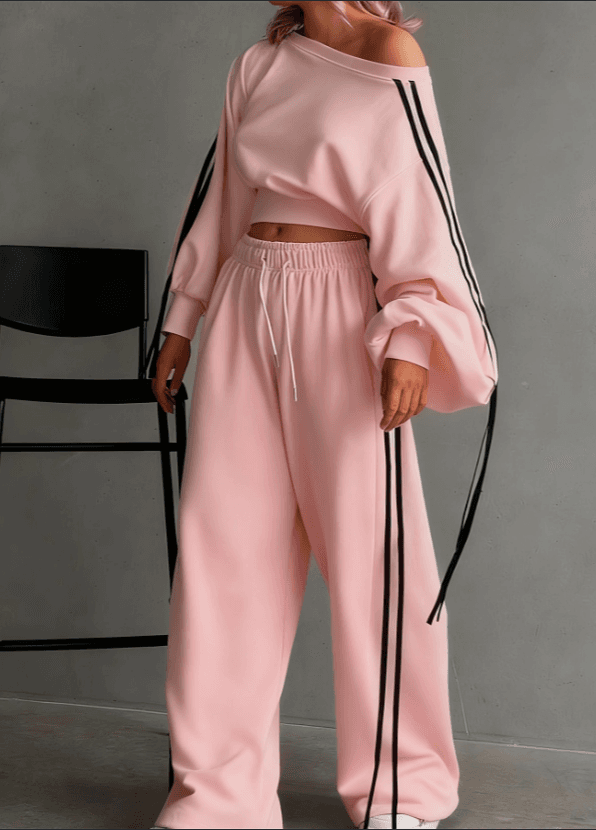 Drapey Wide-Leg Pants Casual Set