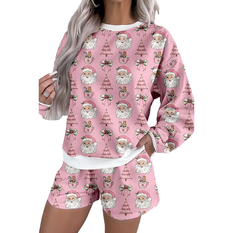 Women's Cute Style Printed Long Sleeve Casual Suit