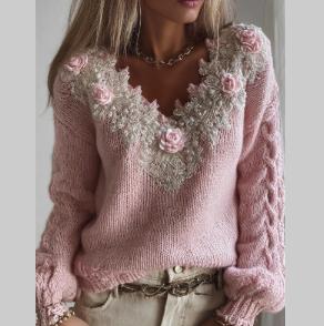 Womens Relaxed Cozy Soft Knit Pullover Sweater