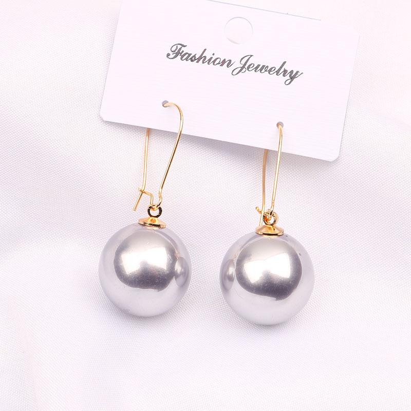 Large Pearl Silver Pearl Ear Clips For Women