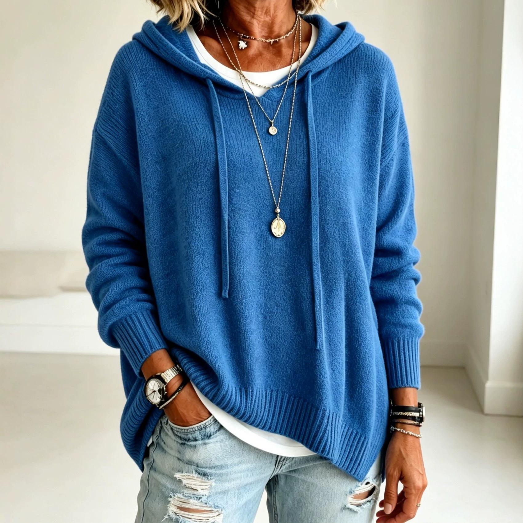 Loose-fitting Long-sleeve Pullover Sweater