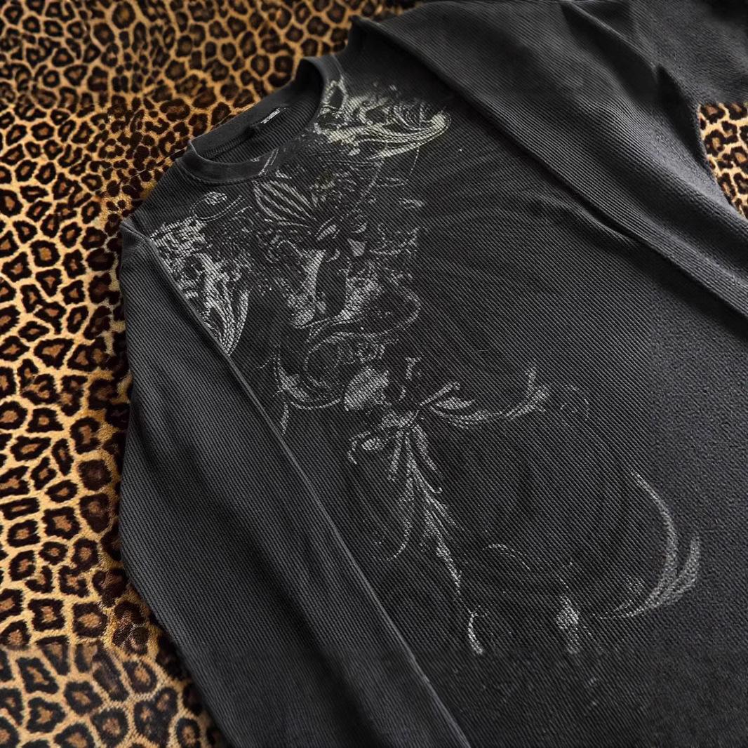 Autumn New Round Neck Long Sleeve Street Dark Style Printing