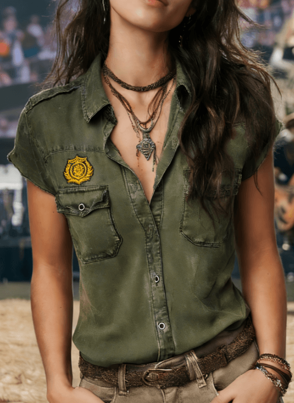 Printed Army Green / S